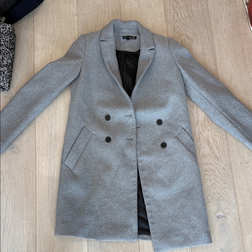 Women's Gray Double-Breasted Coat